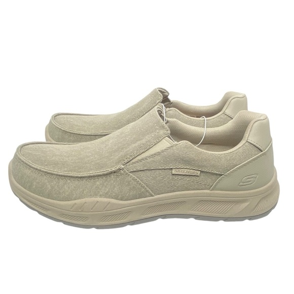 Skechers Men Size 13 Cohagen Vierra Relaxed Fit Canvas Slip On Shoes Taupe - Picture 5 of 11